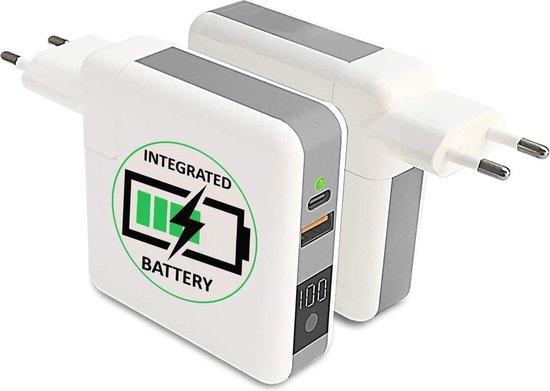 Winderig verzonden rooster Mobiele batterij, kleinste powerbank met draadloze oplaadfunctie, externe  batterij met... | bol.com