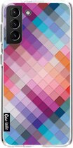 Casetastic Samsung Galaxy S21 Plus 4G/5G Hoesje - Softcover Hoesje met Design - Seamless Cubes Print