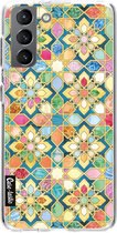 Casetastic Samsung Galaxy S21 4G/5G Hoesje - Softcover Hoesje met Design - Gilded Moroccan Mosaic Tiles Print
