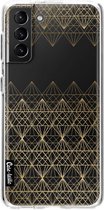 Casetastic Samsung Galaxy S21 Plus 4G/5G Hoesje - Softcover Hoesje met Design - Golden Diamonds Print