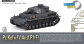 The 1:72 ModelKit of a PZ.KPFW.IV Ausf.F1 2./PZ.ABT Lah Germany 1942.

Fully assembled model

The manufacturer of the kit is Dragon Armor.This kit is only online available.