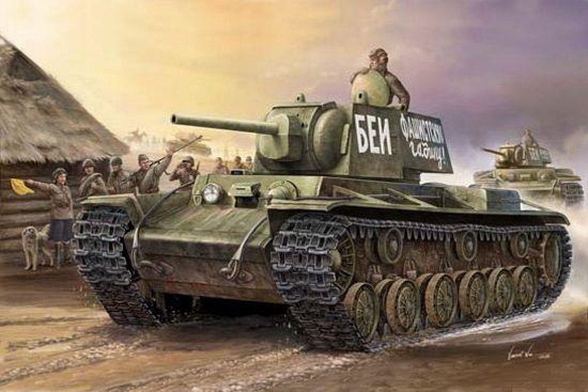 Trumpeter Modelbouwpakket Militaire voertuigen - 00356 KV-1 Model 1941 / KV Small Turret WWII - Sovjet Zware Tank Plastic - 1:35 - Modelbouw