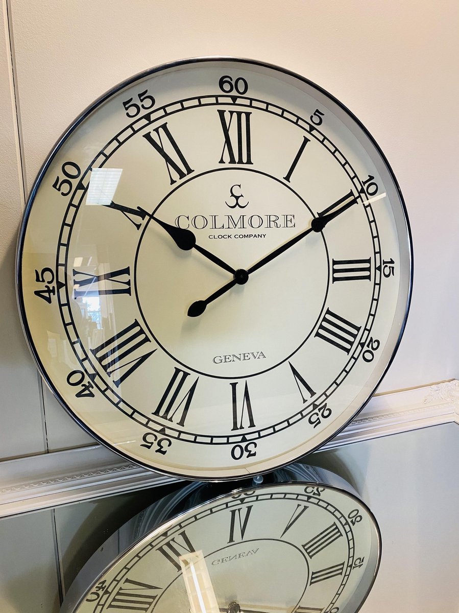Wall clock Wandklok Colemore Geneva wit creme 76cm | bol.com