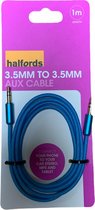 AUX Kabel Halfords 1 meter Blue anti tangle