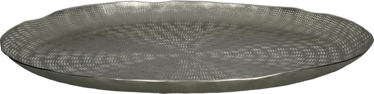Decoratief bord uit metaal van het merk Pomax - Zilver - DIA 36 x H 2