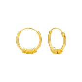 Oorbellen dames | Oorringen | Gold plated Bali hoops, spiralen