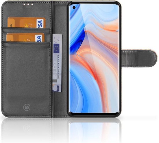 PU Premium Housse pour OPPO Reno 4 Pro 5G Portefeuille Batik Orange