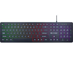 Silvergear Gaming Toetsenbord - Gaming Keyboard - QWERTY met LED - Platte Toetsen - Bedraad - Zwart