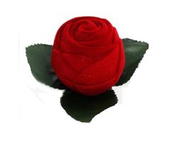 Ringdoosje roosje incl. GRATIS ring - aanzoek - verloving - bruiloft - Valentijn - huwelijksaanzoek - liefde - rood - sieradendoos - ring - cadeau