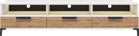 Maison´s Tv meubel – Tv Kast meubel – Tv meubel – Tv Meubels – Tv meubels – eiken – wit – led – Rikke – 39x160x31,5cm