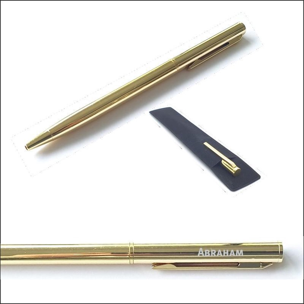 Pen Met Naam Gravering - Goud - Abraham