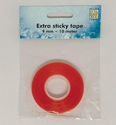 XST003 Nellie Snellen - Extra sticky tape 9 mm x 10 m - sterk hechtende permanente plakband - dubbelzijdig klevend