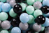 MeowBaby® Ballenbak ballen 100 stuks - Mint, Zwart, Babyblauw, Grijs