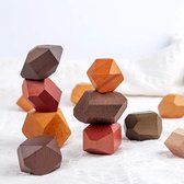 Houten Montessori Blokken - Educatief Speelgoed - Stapelblokken Kinderen - Decoratieve Blokken - 12 Stuks - Natuurlijk Hout - Balans Blokken - Handgemaakt