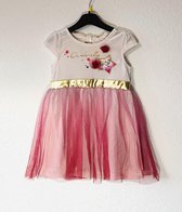 Disney Princess jurk - Prinses feestjurk -off-white/roze - maat 110 (±4-5 jaar)