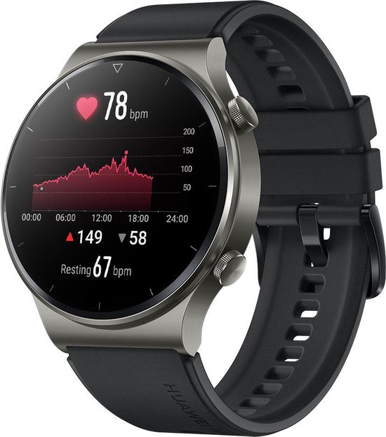Huawei Watch GT 2 Pro - Smartwatch - 46 mm - 2 weken batterijduur - Zwart - Huawei