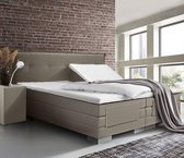 Elektrische Boxspring Melbourne - Inclusief  7-comfortzones pocketveringmatras - Zand - 180x200 cm