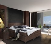 Boxspring New - York inclusief 7-zones pocketveringmatras - Lichtbruin Velvet - 160x200 cm