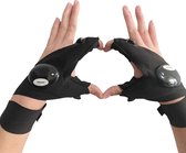 Led Zaklamp Handschoenen Licht Vingerloze Outdoor Vissen Handschoenen Tool Gadgets Voor Repareren