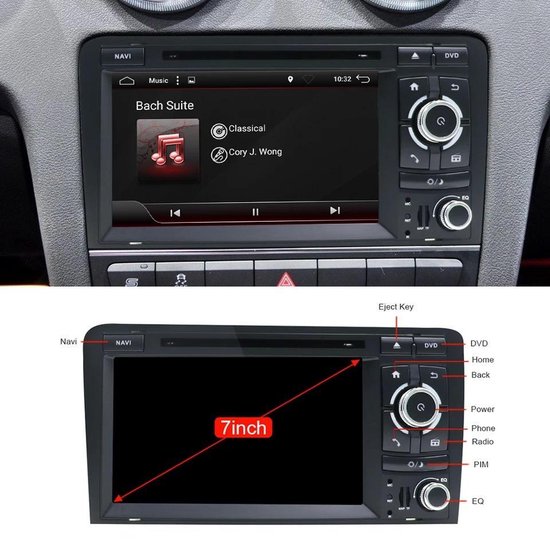 Écran d'autoradio stéréo automatique pour Audi A3, 8P, S3, RS3