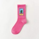 Cactus sokken - roze - Unisex - One Size