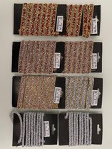 Sierlijk decoratielint van metaal: met glitterversiering - 8 stuks (divers)