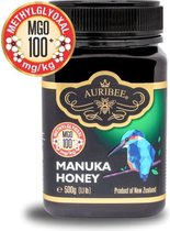 100% Pure, rauwe, monoflorale Manuka honing uit Nieuw- Zeeland MGO 100+ (500 gr)