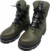 La Pèra Groene Boots met veter Vrouwen Leren laars groen Dames - Maat 36