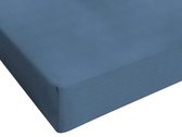 1-persoons hoeslaken enkel jersey blauw  90/100 x 200/ 220 cm