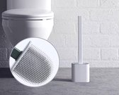 Siliconen  toilet borstel  -  WC borstel - Sneldrogend - Duurzaam - Stijlvol - Met bevestigingsstrip