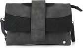 Yoonz - Crossbody Tas - Flap Met Magneetsluiting En Ritssluiting - Snake Print - Zwart - Afneembaar En Verstelbaar Hengsel - Afneembaar Polsbandje - Kunstleer