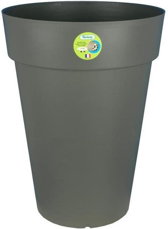 RIVIERA Pot de fleurs Soleilla - Rond - Ø 40 x 53 cm - Gris pailleté