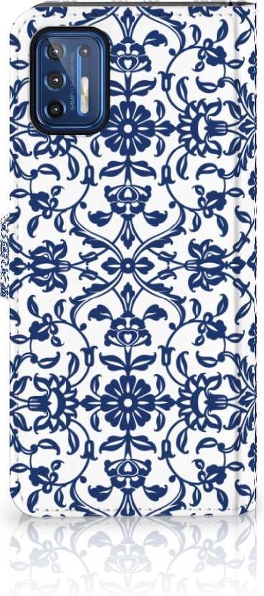 Motorola Moto G9 Plus Hoesje Flower Blue