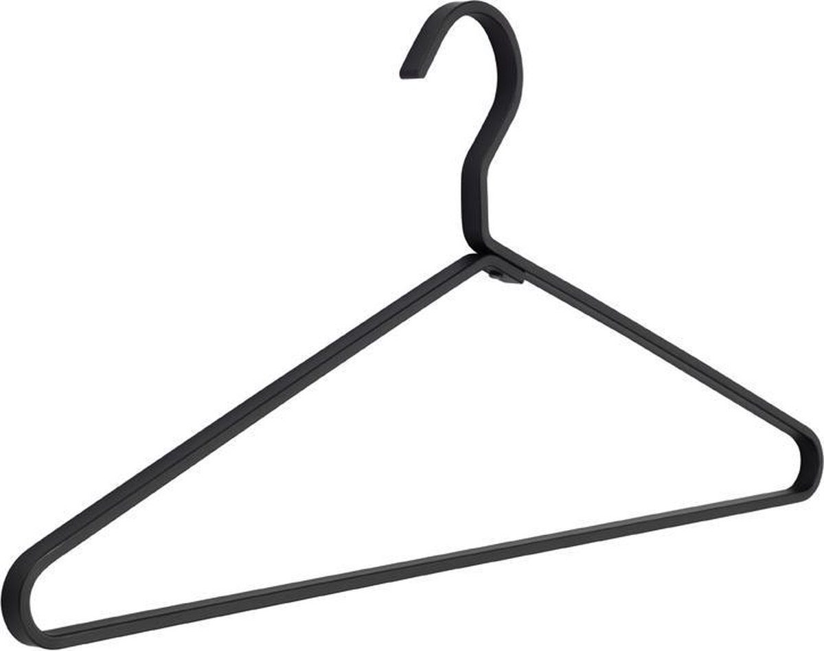 [Set van 5] Modern en industrieel vormgegeven mat zwarte aluminium jashanger / garderobehanger