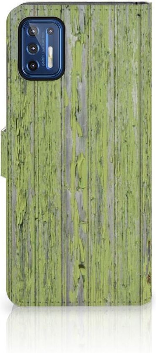 Motorola Moto G9 Plus Book Style Case Green Wood