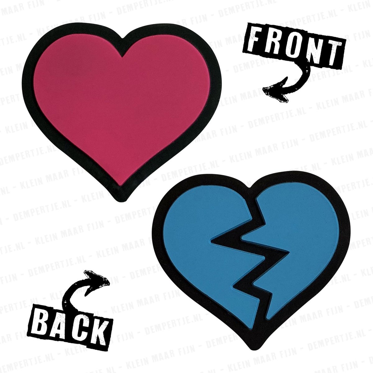 Dempertje.nl - Tennisdemper 2 stuks - Tosdemper - Heart/Broken Heart - #075