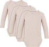 Link Kidswear - Unisex lange mouw romper van biologisch katoen - maat 50/56 - naturel - 3 stuks