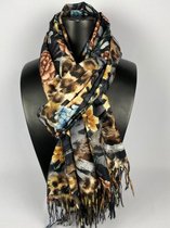 Sjaal van dikker materiaal 30% wol met 70% natuurlijk viscose 60 x 170 cm