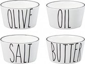 Bastion Collection Set van 4 schaaltjes Oil-Olive-Salt-Butter