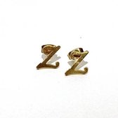 Oorbellen studs letter Alfabet - Goud (letter Z)