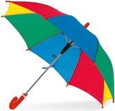 2x Kinderparaplu multikleur 55 cm - Gekleurde paraplu voor kinderen 55 cm