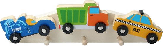 Houten Kapstok ‒ Kinderkapstok ‒ Auto voertuigen 32 cm