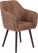 Eetkamerstoel - Leer - Taupe - Stabiel - Vintage look