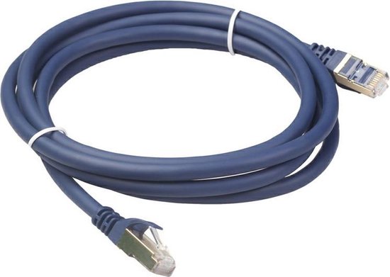 High-Speed Cat 8 RJ45 Netwerkkabel - LAN Ethernet Kabel - Wifi Netwerk Verlengkabel - Verlengsnoer - Internet Modem Kabel - 5 Meter Lang - 40.000 Mbit/s - Blauw - AA Commerce
