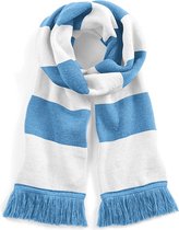 Beechfield Sjaal met brede streep lichtblauw/wit Unisex - sjaal lengte 182 cm