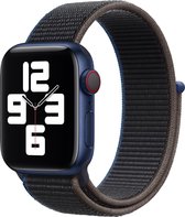 Nylon Sport Loop Bandje - Zwart/Blauw - Houtskool - Voor Apple Watch - 38/40mm