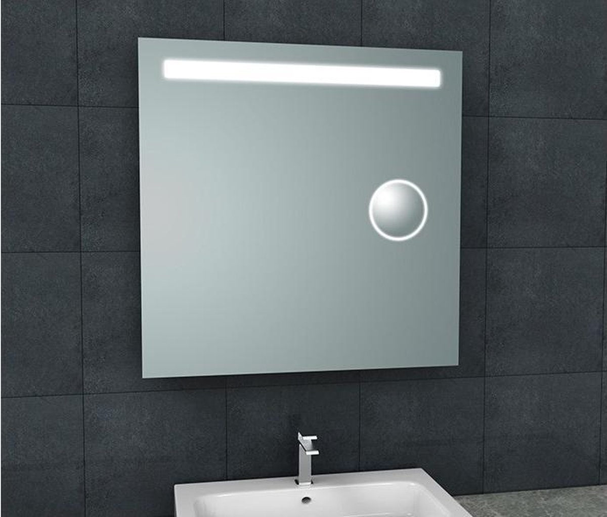 Miroir de salle de bain Tigers Square 80x80cm avec éclairage LED intégré et  miroir... | bol.com