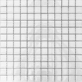 Alfa Mosaico Mozaiek Invierno hoogglans wit glas 2,3x2,3x0,8 cm -  Wit Prijs per 1 matje.
