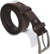 Riem Heren - Riem Dames - 3.5 cm - Donkerbruin Suede - Totale Riem Lengte 125 cm (Taillemaat tot 105 cm)