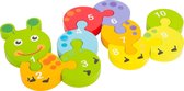 Houten puzzel nummers leren "Rups" - Kinderpuzzel 3 jaar